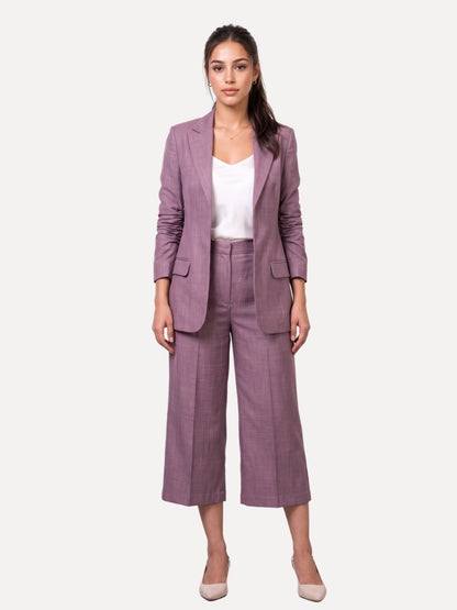 Lilac Linen Blazer &amp; Culottes Co-ord Set