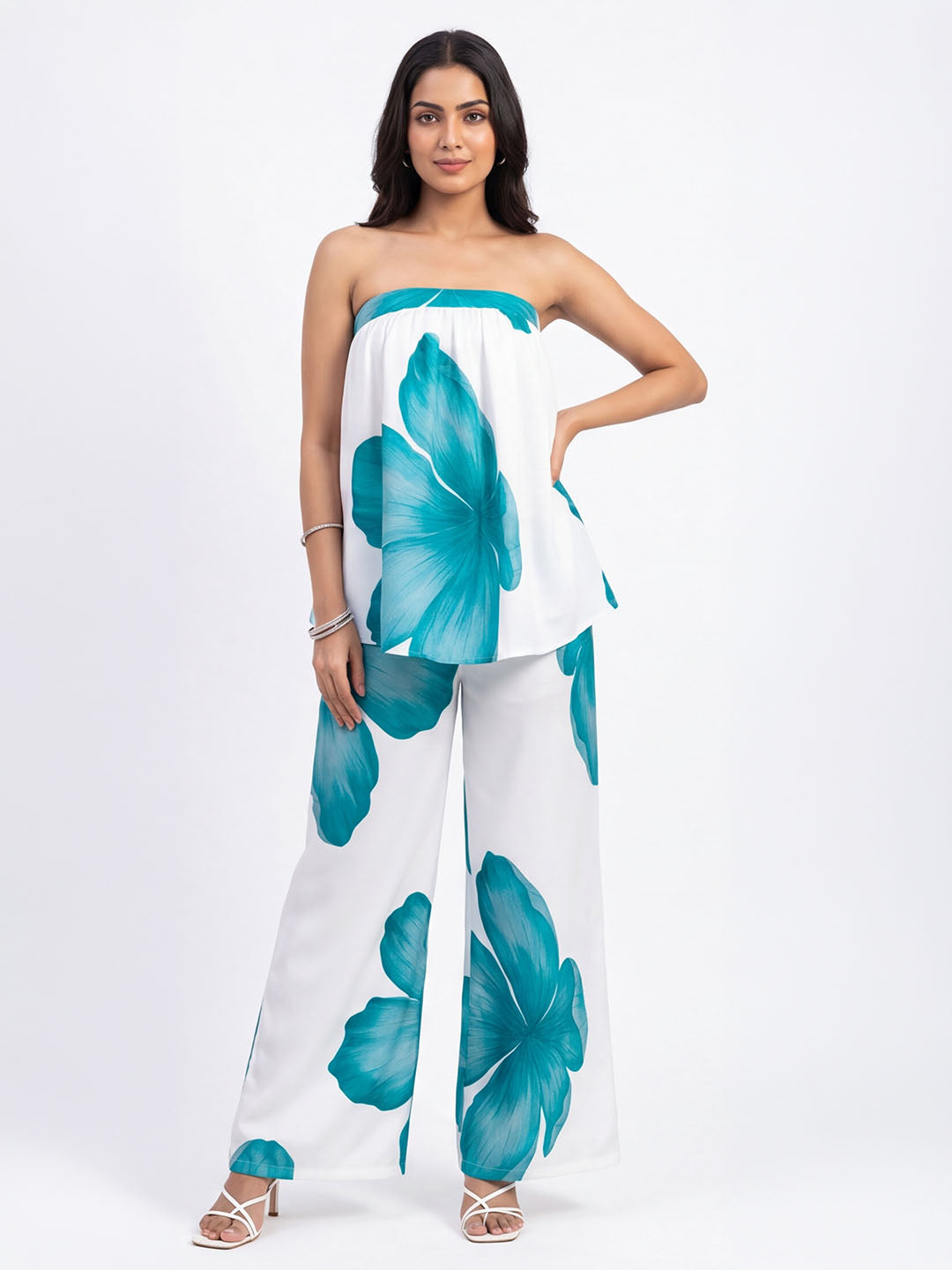 Exude Azure Bloom Co-Ord Set