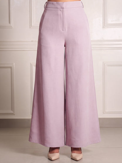 Exude Dusty Pink Palazzo Wide-Leg Trousers