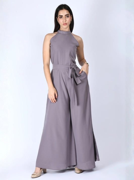 Exude Splendidness Extra Wide-Leg Jumpsuit (Lilac Grey)