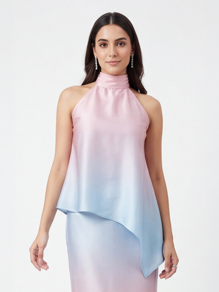 Exude Blush Ombre Halter Top