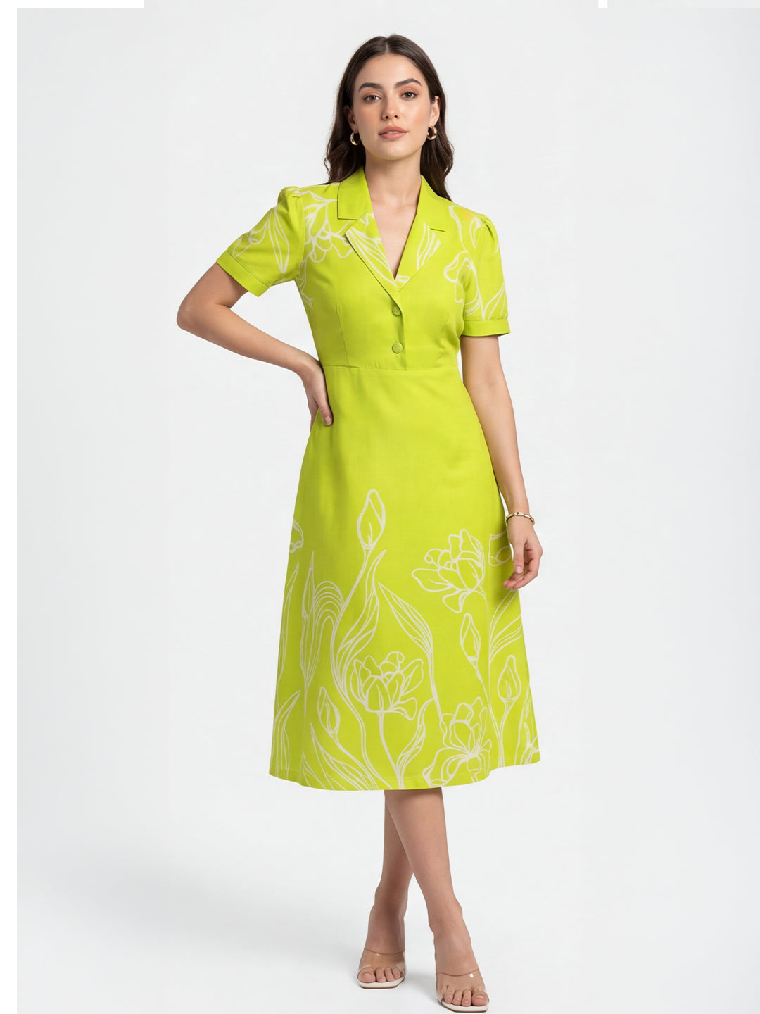 Citrus Garden Shirt Dress