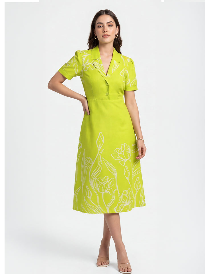 Citrus Garden Shirt Dress