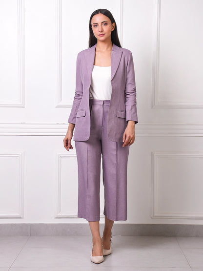 Lilac Linen Blazer &amp; Culottes Co-ord Set