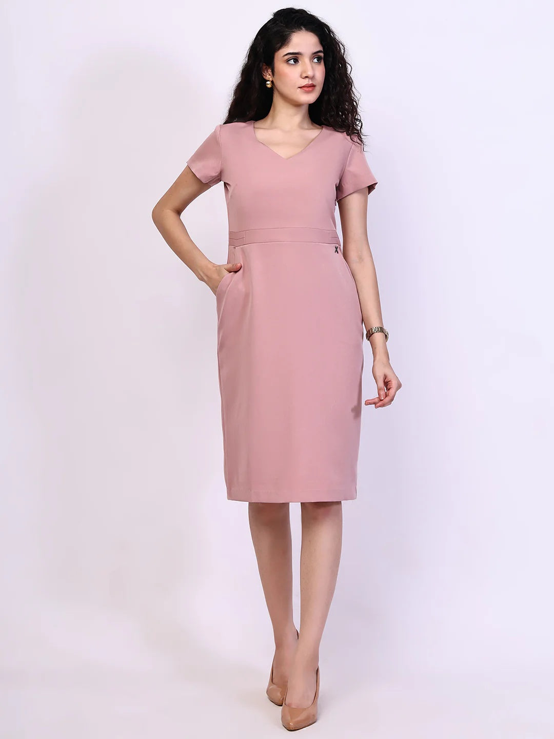 Exude Composure Sheath Dress Dusky Pink Dresses