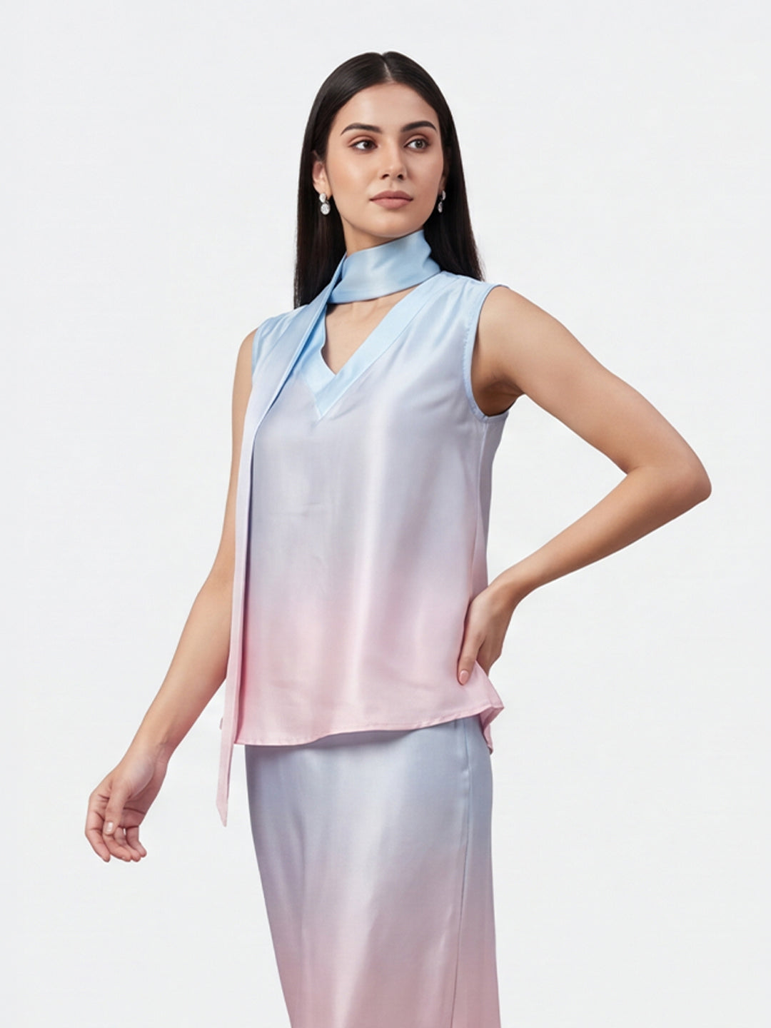 Exude Blush Mist Scarf Top