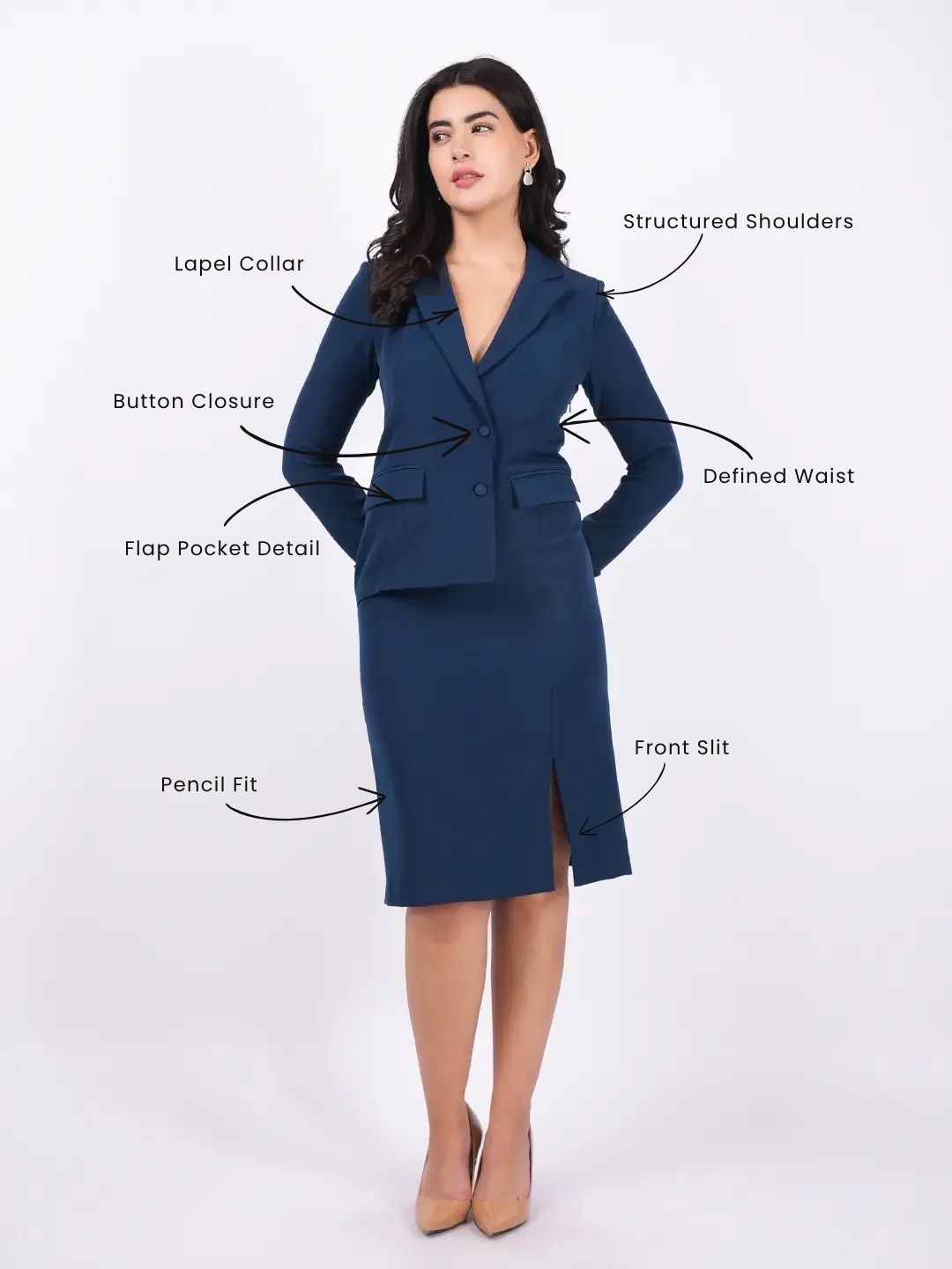 Exude Classic Navy Blazer Dress