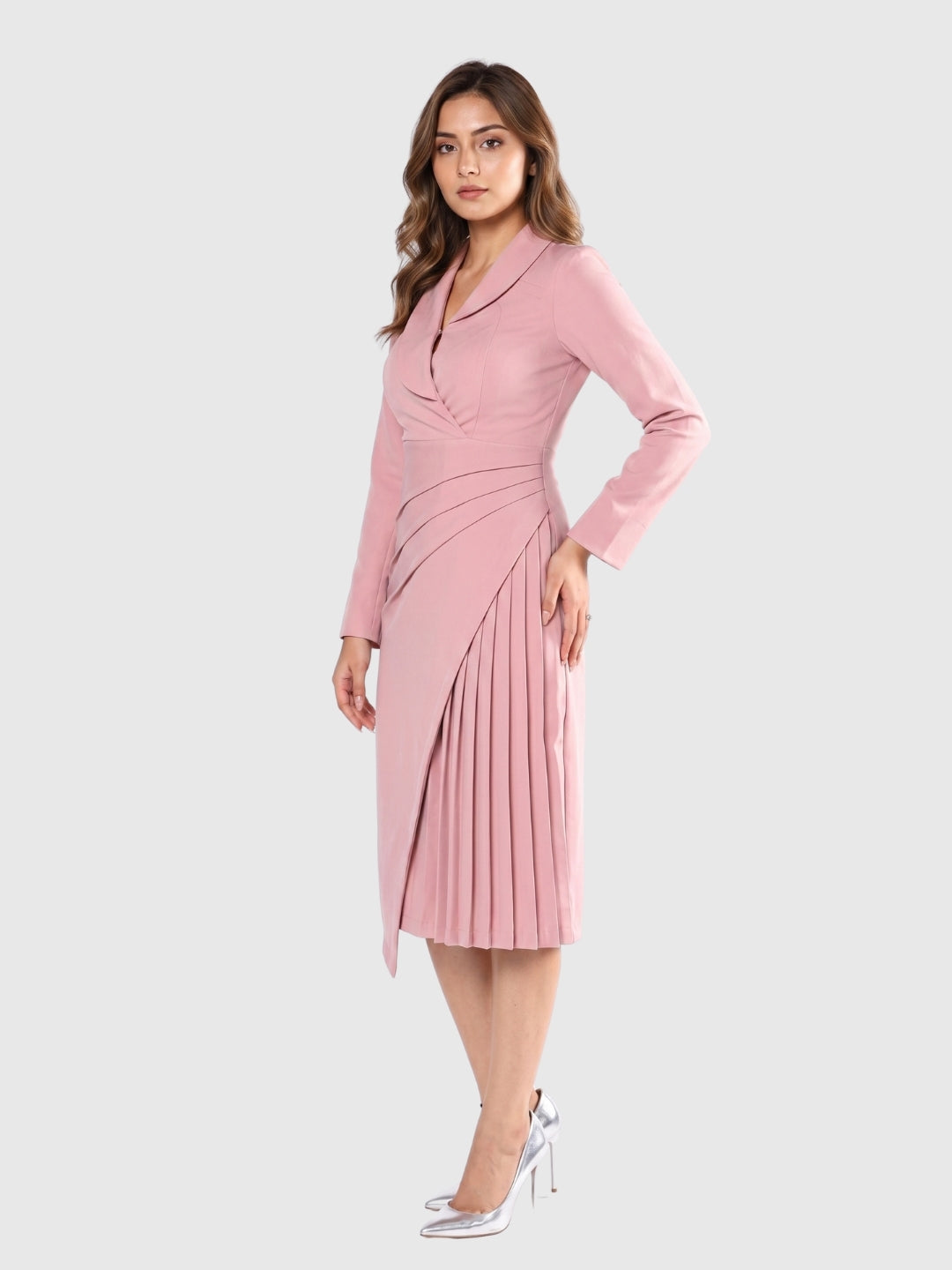 Exude Blush Aura Wrap Midi Dress