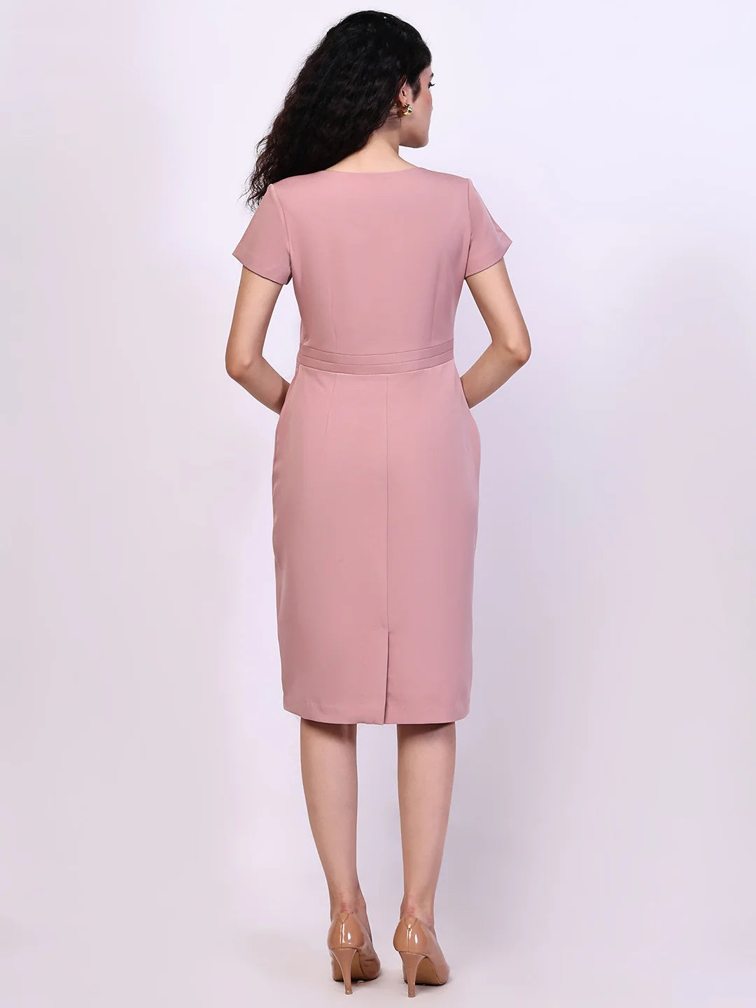 Exude Composure Sheath Dress Dusky Pink Dresses