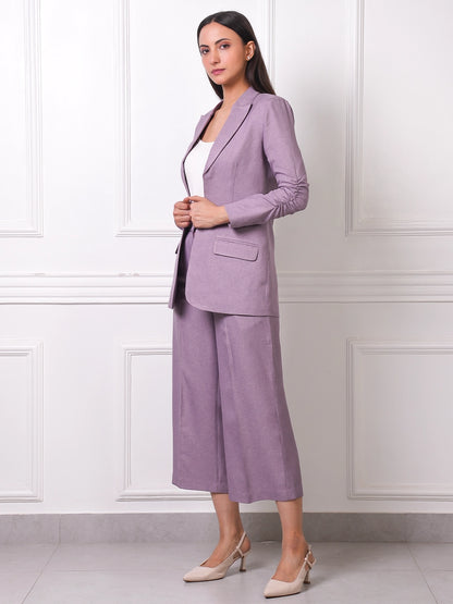 Lilac Linen Blazer &amp; Culottes Co-ord Set