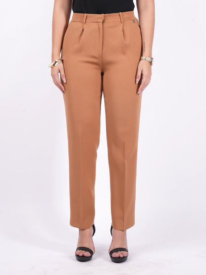 Exude Tan Tapered Straight Pants Trouser