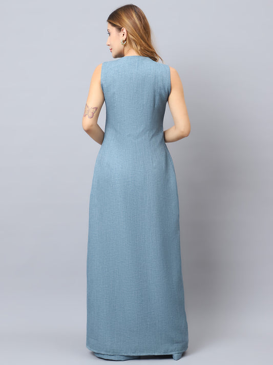 Exude Luxe Linen Set Cyan