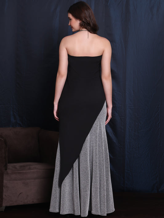 Exude Dazzle & Shine 2 Piece, Glitter Skirt With Black Strap Bodice Top