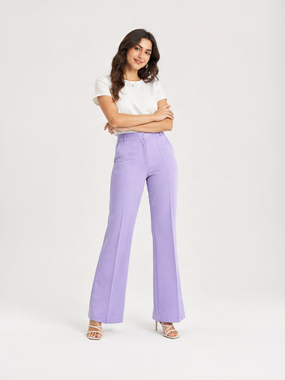 High-Waist Flared Trousers