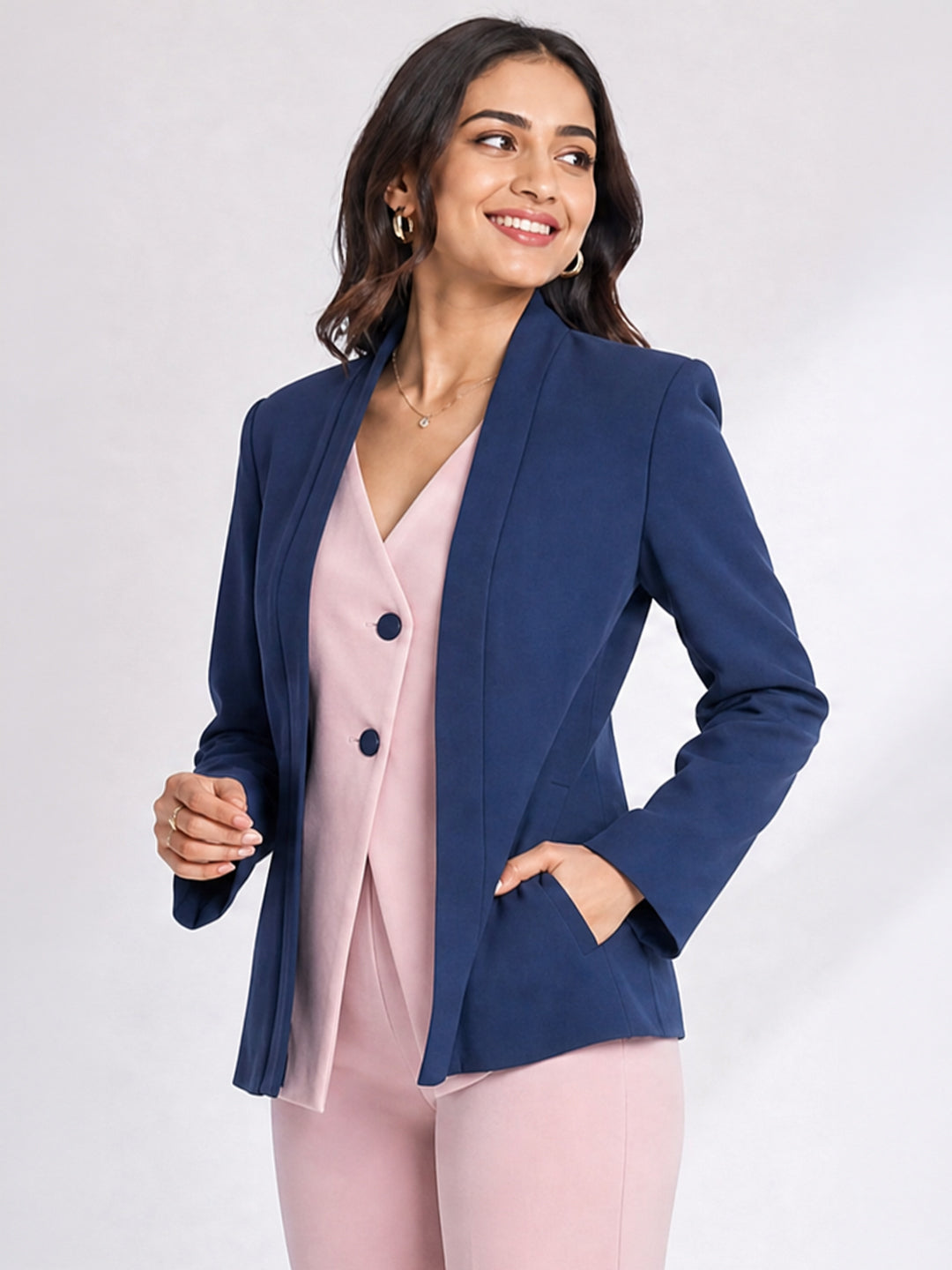 Structured Open-Front Blazer