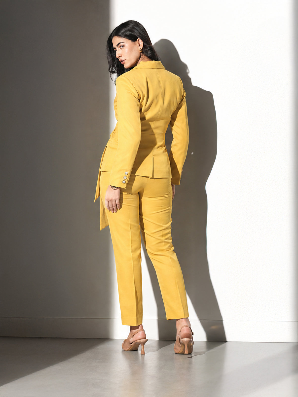 Exude Sunpower Statement Blazer with Tapered Straight Pants