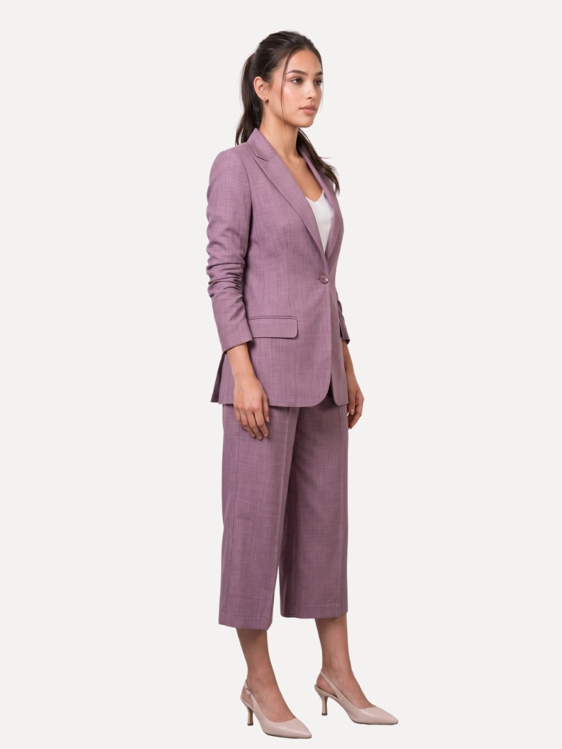 Lilac Linen Blazer &amp; Culottes Co-ord Set