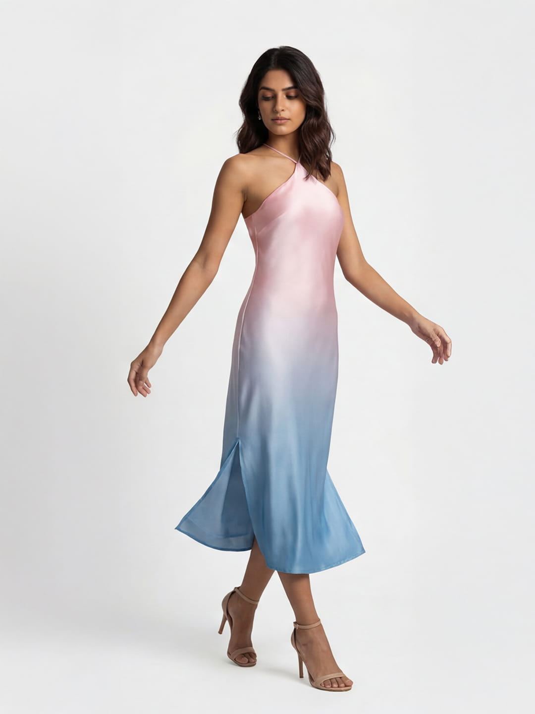 Blush Ombre Satin Dress
