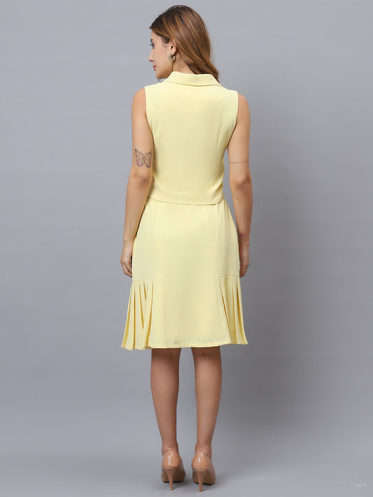 Exude Butter Yellow Top & Skirt Co-ord