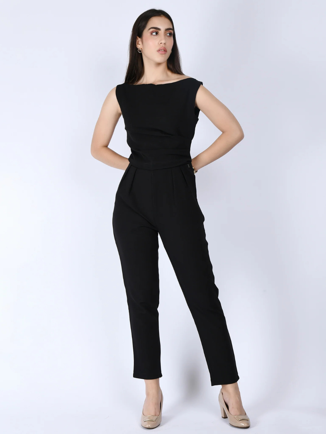 Exude Divinity Straight Fit Jumpsuit Black Jumpsuits