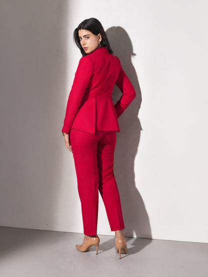 Exude Power Peplum Blazer with tapered straight pants