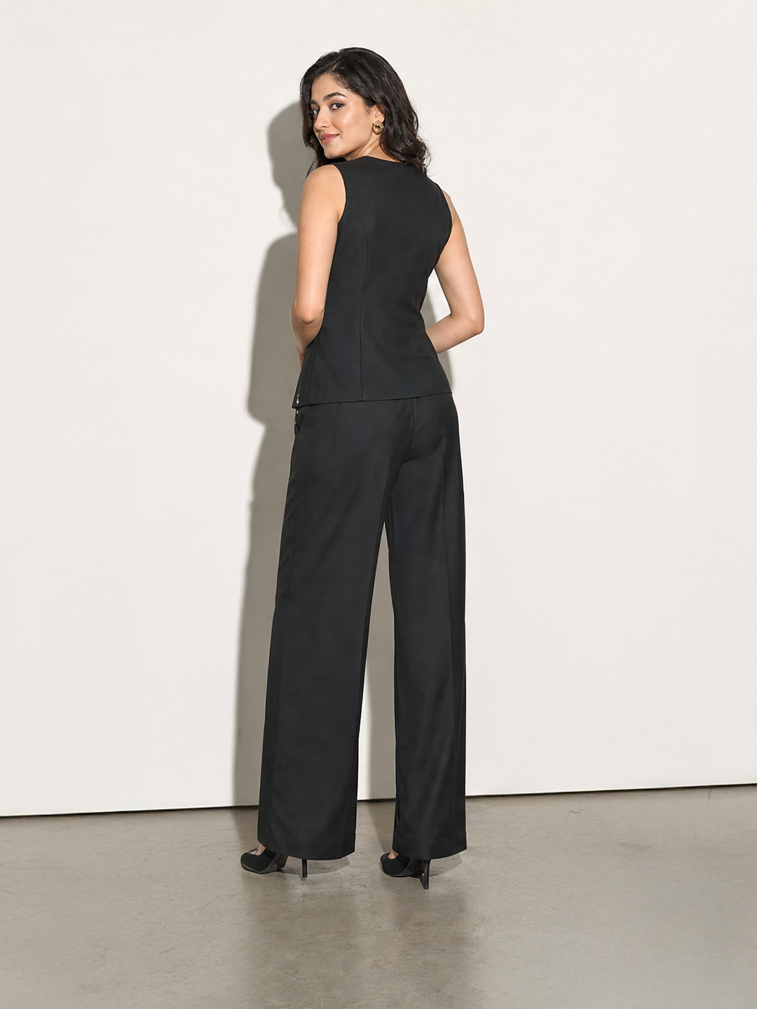 Exude Golden Hour Glam 2 Piece Suiting Fabric Set With Gold Button Detail