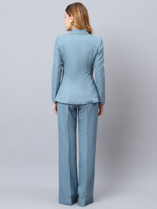 Exude A-Line Blazer Cyan