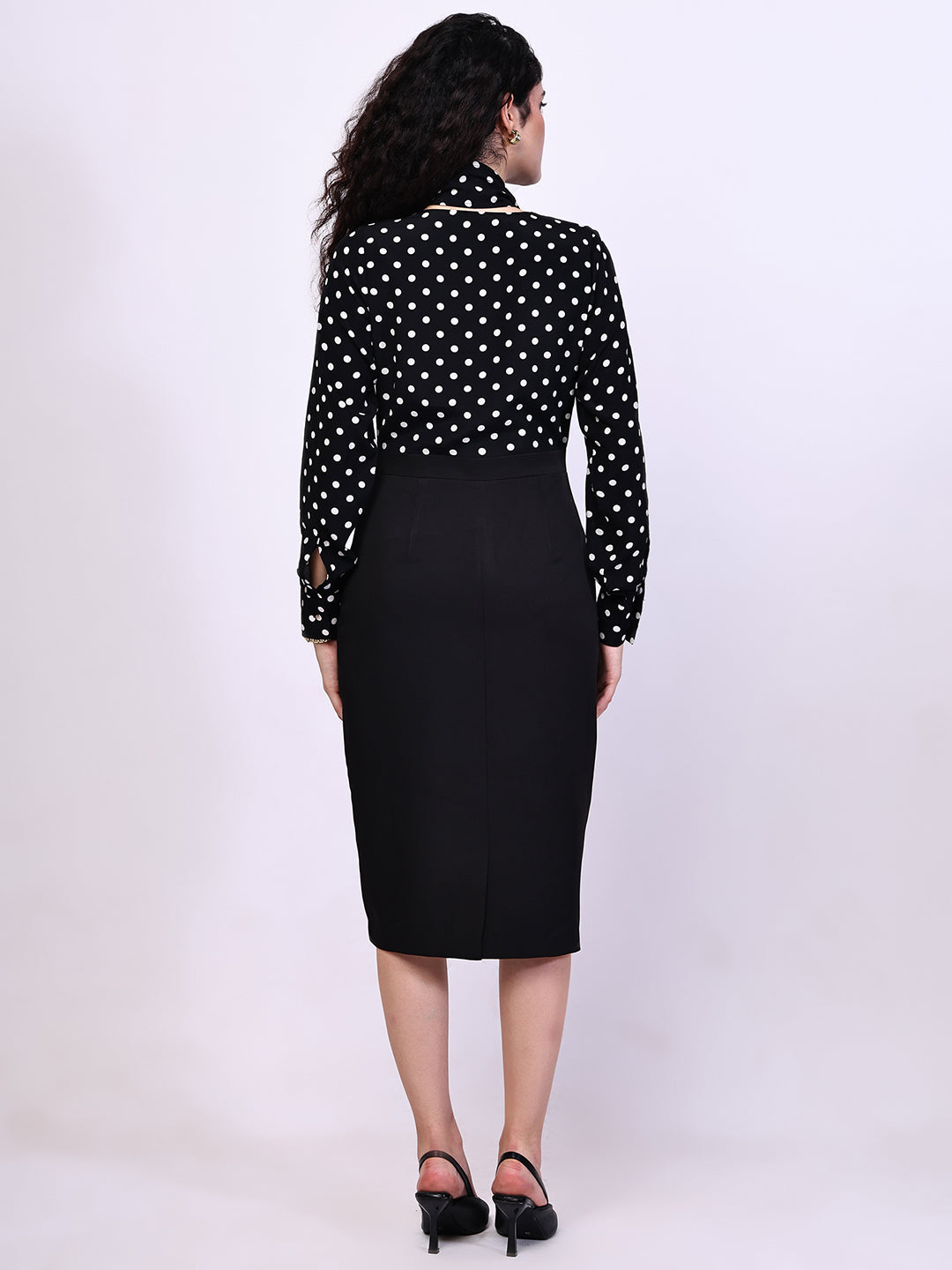 Exude Polka Dots Drape Dress
