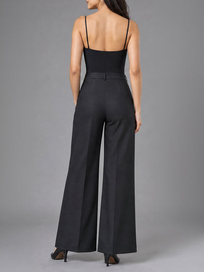 Black High-Waist Wide Leg Trousers