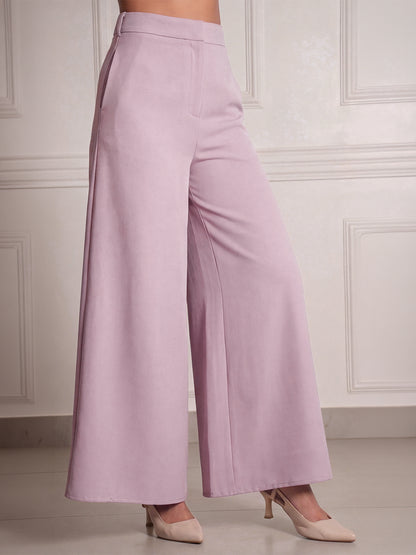 Exude Dusty Pink Palazzo Wide-Leg Trousers