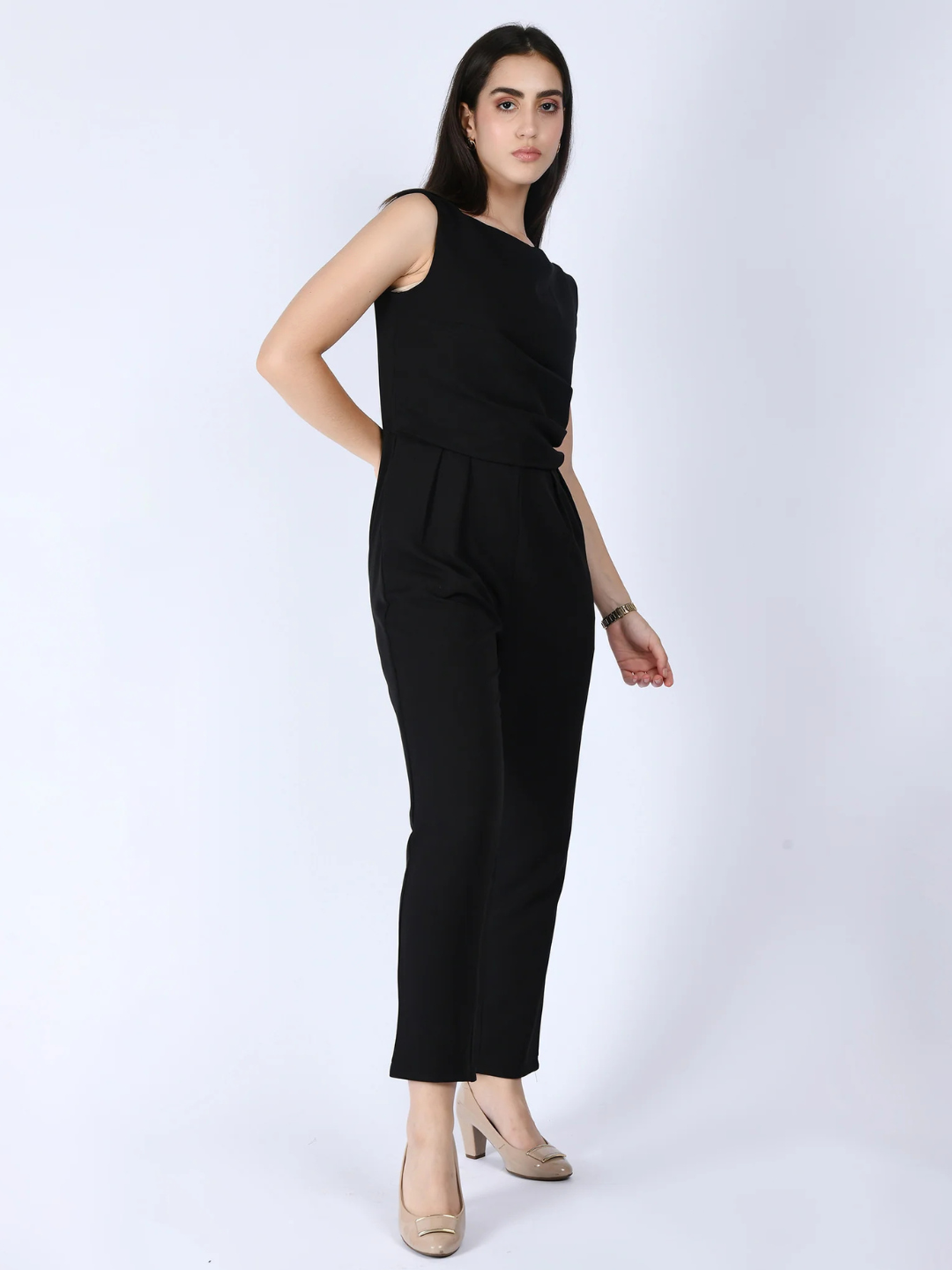 Exude Divinity Straight Fit Jumpsuit Black Jumpsuits