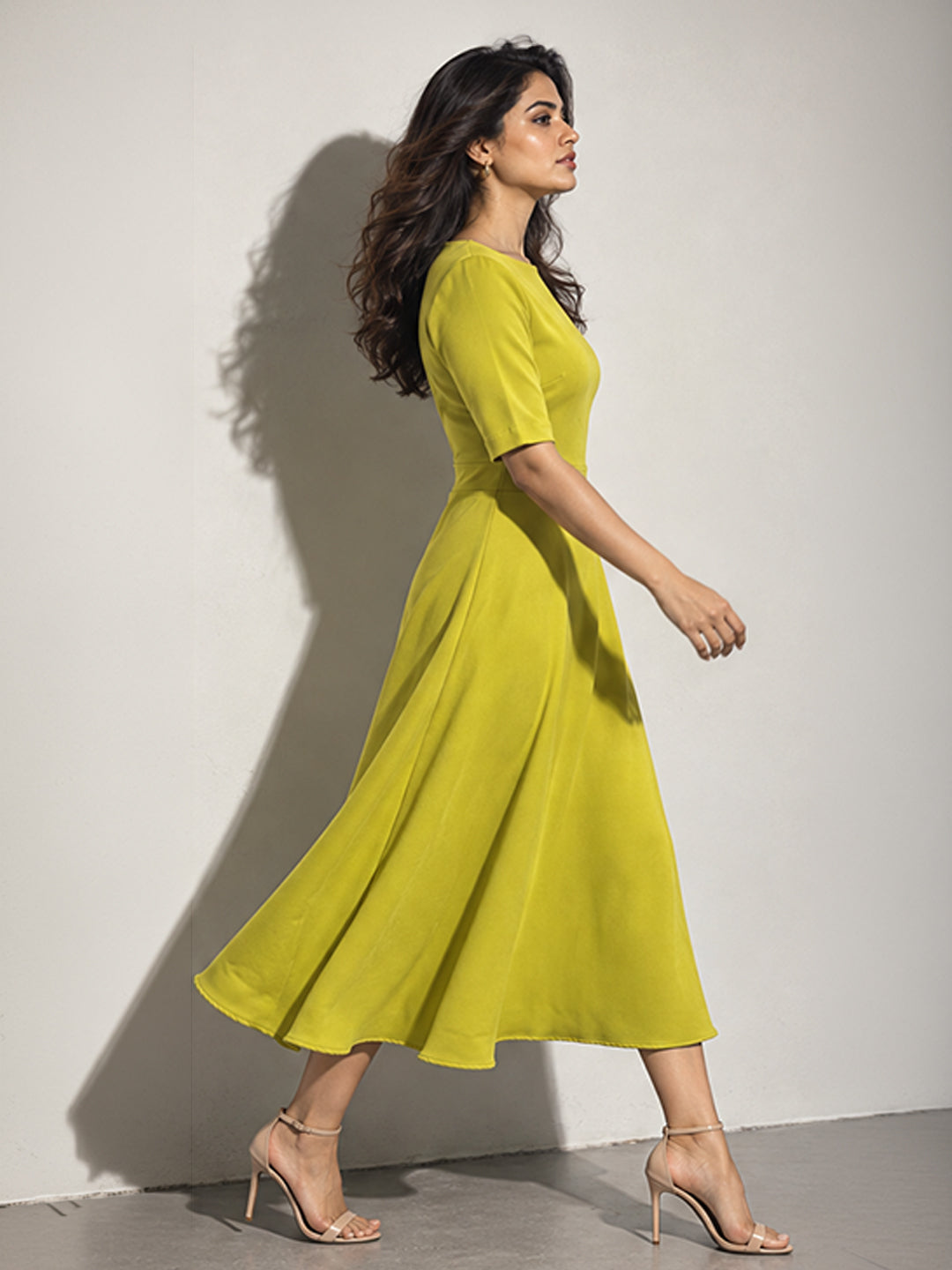 Exude Epitome Classic A-line Dress (Lime)