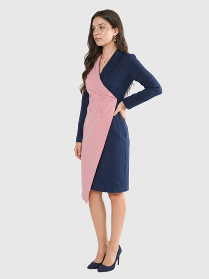 Exude Blush Noir Dual-Tone Blazer Dress