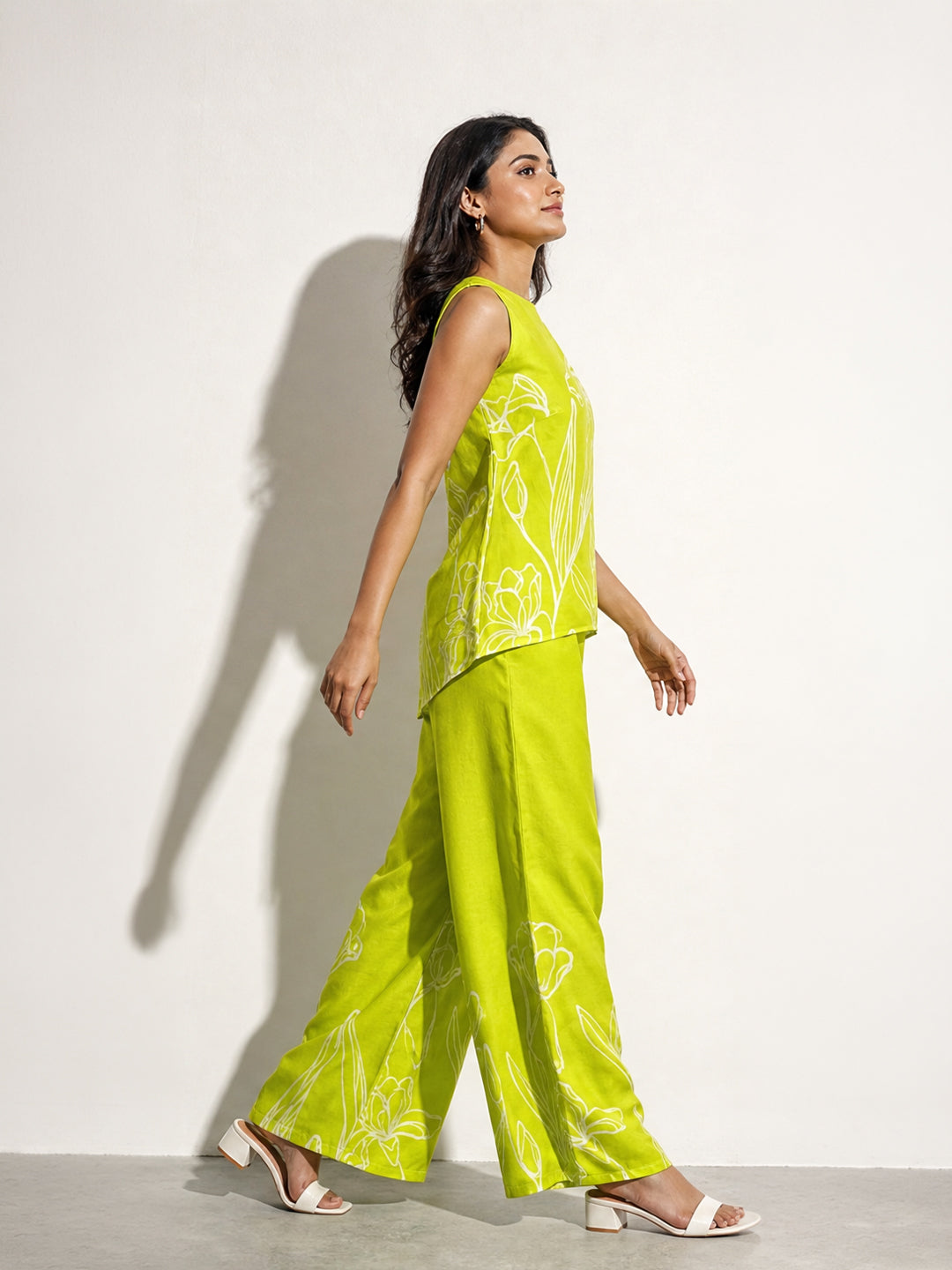Botanical Print Sleeveless Co-ord Set