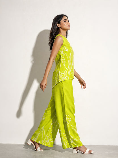 Botanical Print Sleeveless Co-ord Set
