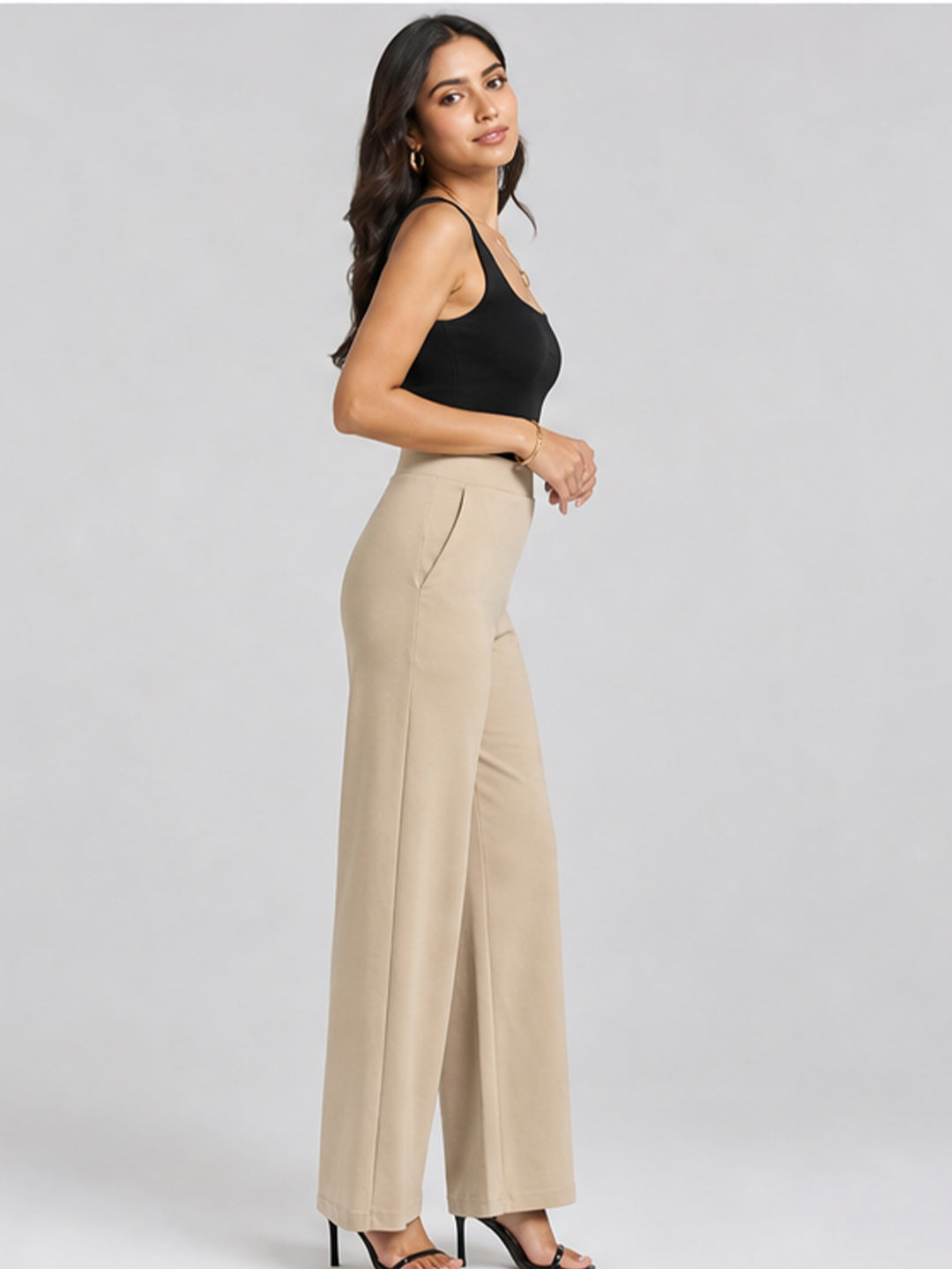 High-Waist Wide-Leg Trousers