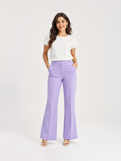 High-Waist Flared Trousers