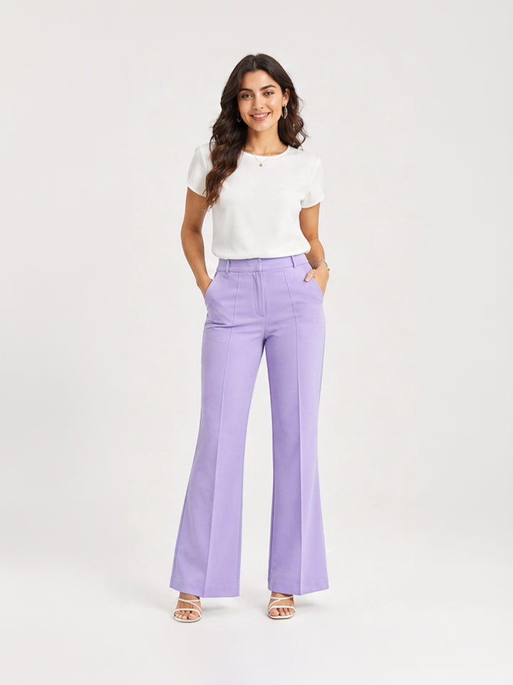 High-Waist Flared Trousers