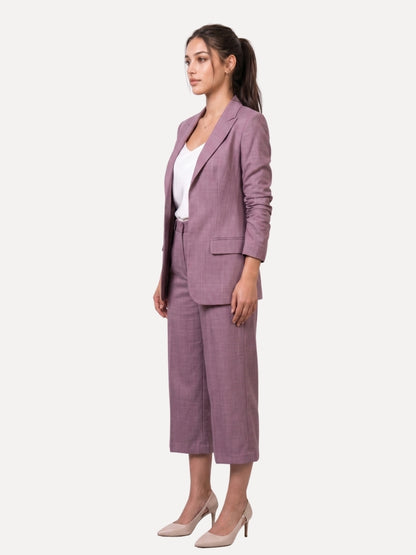 Lilac Linen Blazer &amp; Culottes Co-ord Set