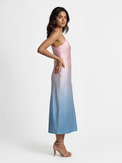 Blush Ombre Satin Dress