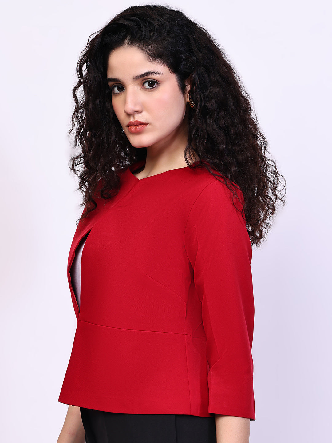 Exude Reign Peplum Short Blazer (Red)