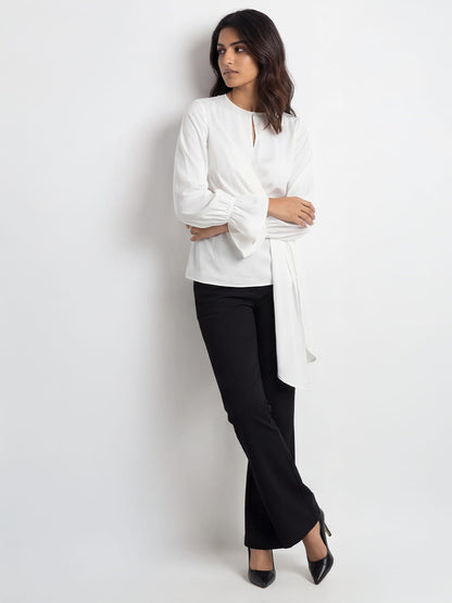 Exude Ivory Knot Grace Top