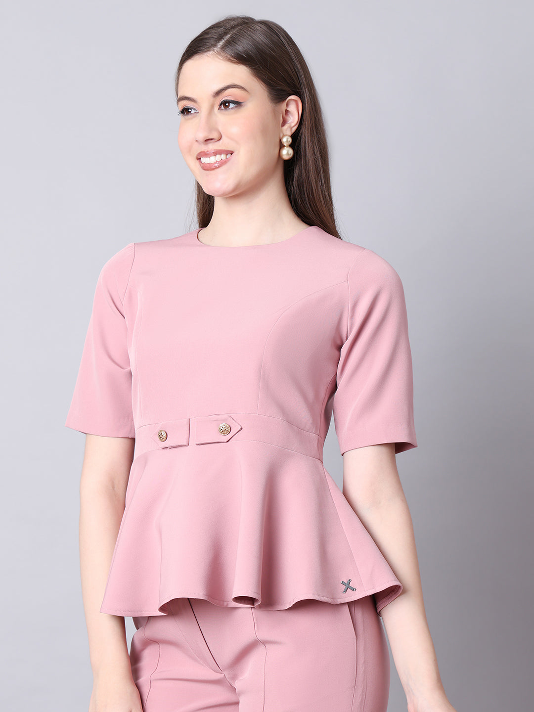 Exude Chic Revolution A-line Top ( Dusty Pink)