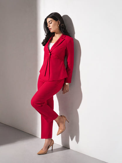 Exude Power Peplum Blazer with tapered straight pants