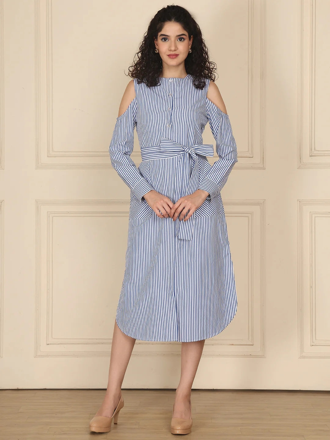 Exude Linen Stripe Dress 