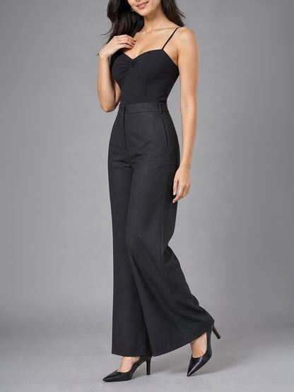 Black High-Waist Wide Leg Trousers