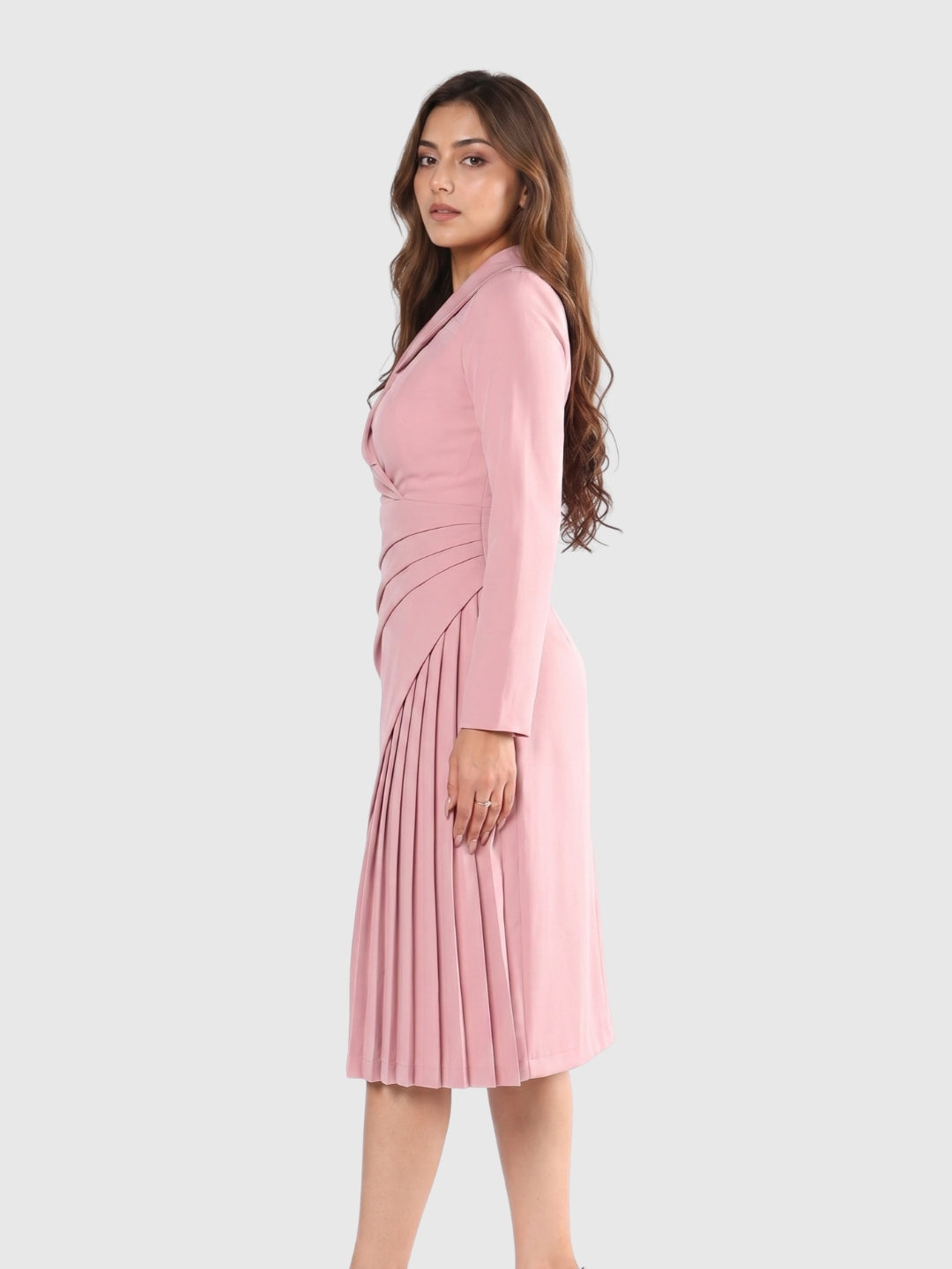 Exude Blush Aura Wrap Midi Dress