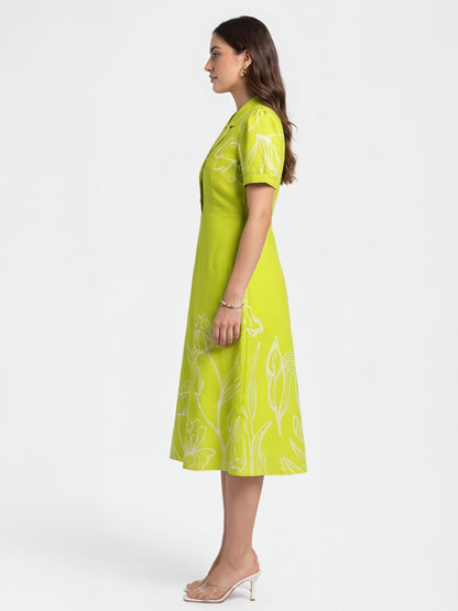 Citrus Garden Shirt Dress