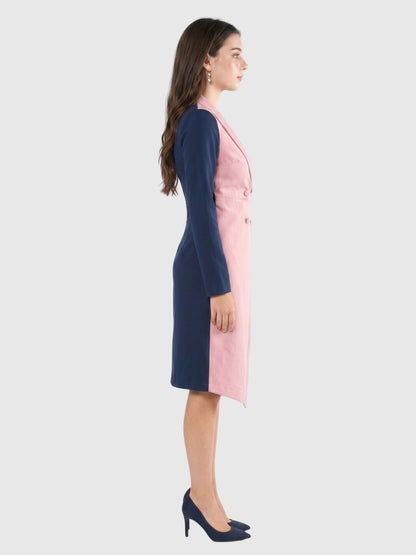 Exude Blush Noir Dual-Tone Blazer Dress