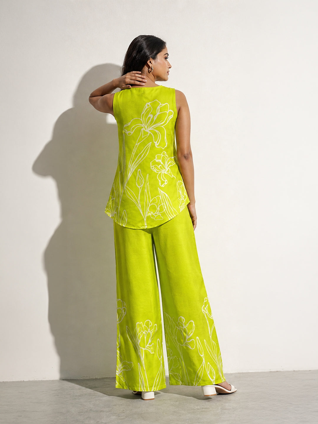 Botanical Print Sleeveless Co-ord Set